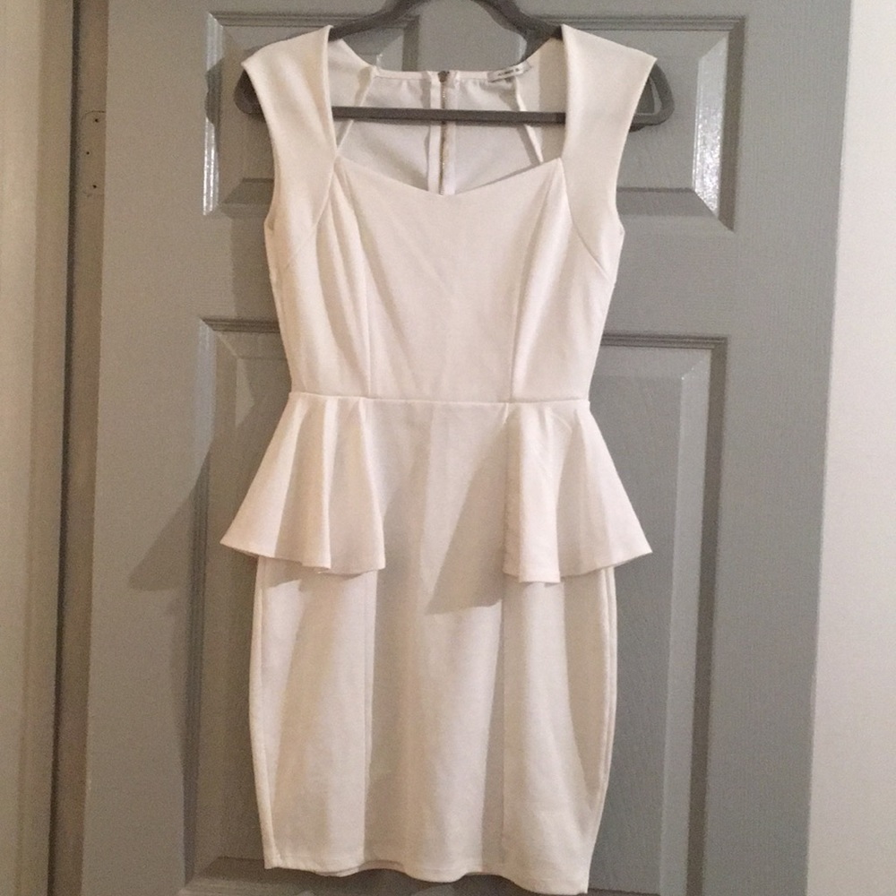 White peplum dress